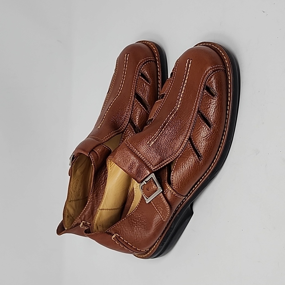 Martin Dingman Bor  Men's Leather Sandals Brown Loafers Size 9 - Picture 3 of 7